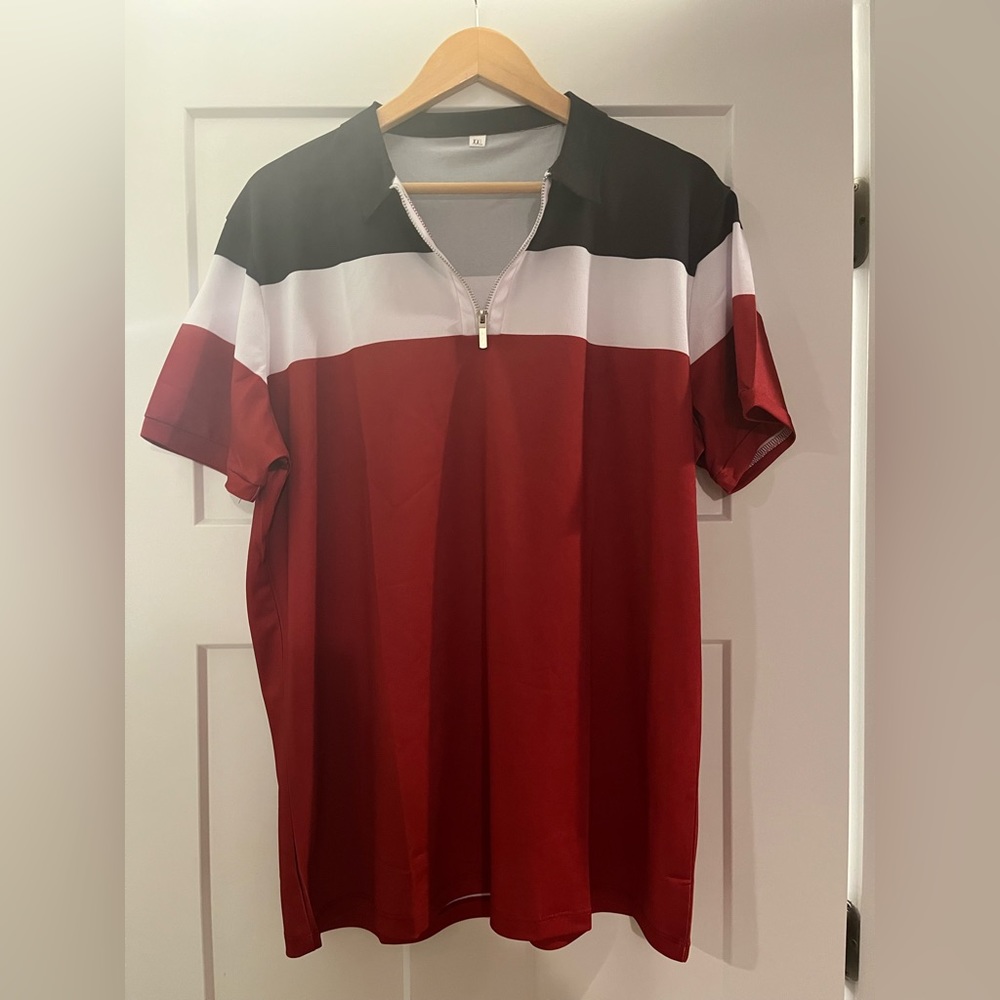 Men’s color block collared shirt